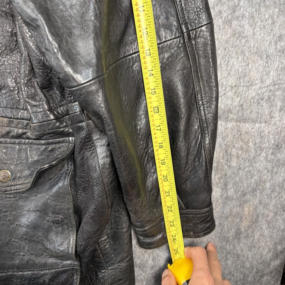 Vintage Field and Stream Leather Jacket Black Men's XL Supple Full Zip Moto - Picture 10 of 13